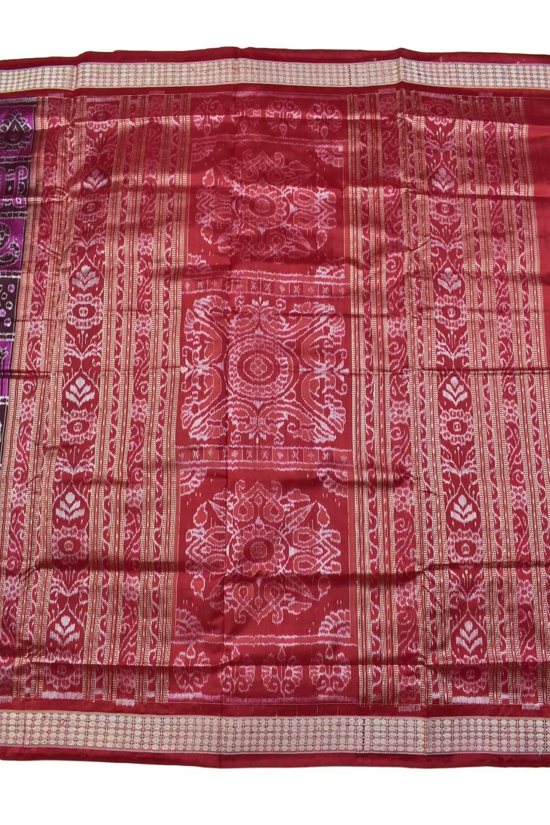 Coffe Colour Nabakothi Design Sambalpuri Handloom Bandha Silk Saree - Image 2