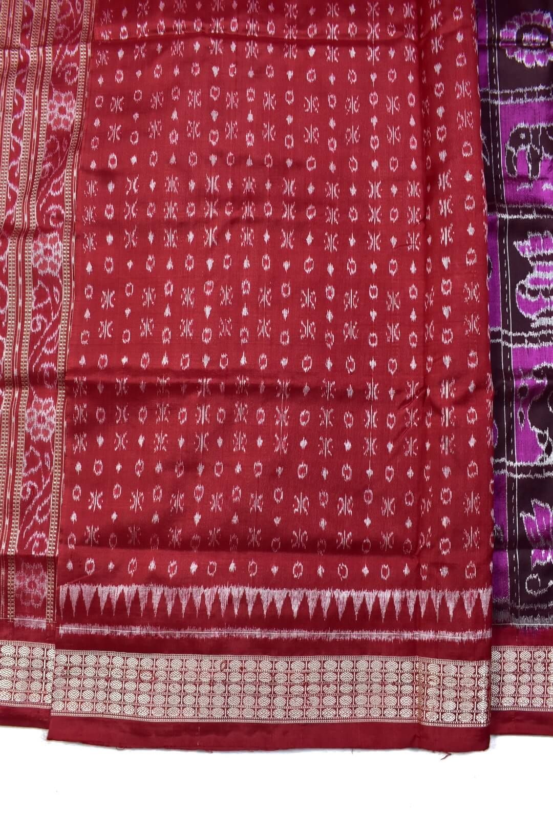 Coffe Colour Nabakothi Design Sambalpuri Handloom Bandha Silk Saree - Image 5