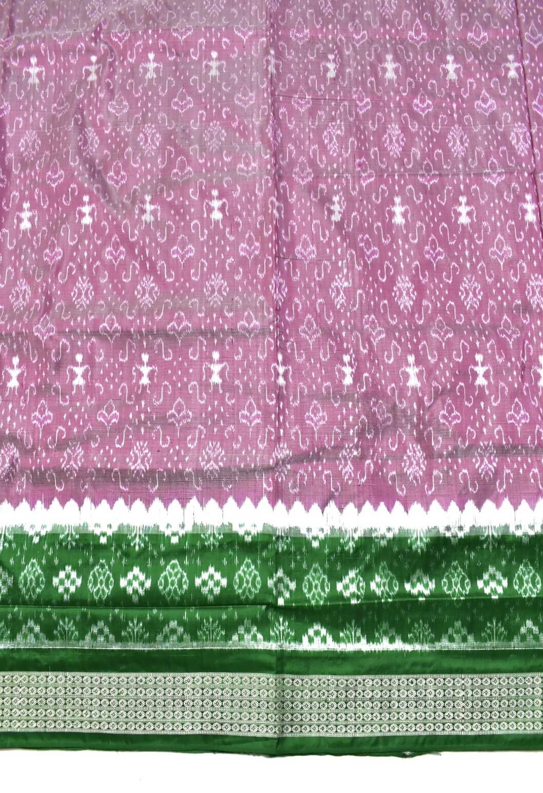 Lite Colour Tribal Design Sambalpuri Handloom Bandha Silk Saree - Image 4