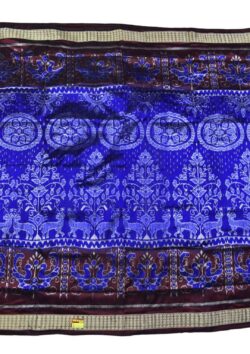 Blue Colour Peacock Design Sambalpuri Handloom Bandha Silk Saree