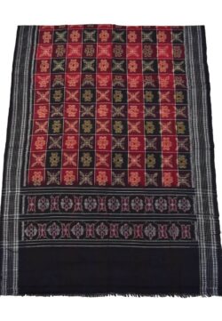 Red-Black Sambalpuri Handloom Cotton Dupatta