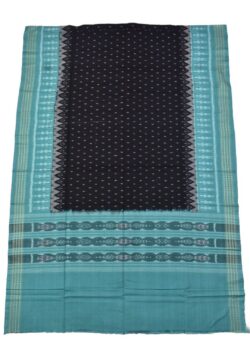 Black-Rama Green Sambalpuri Handloom Cotton Dupatta