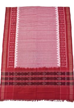Pitch-Red Sambalpuri Handloom Cotton Dupatta
