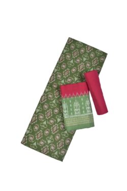 Mahendi Colour Sambalpuri Handloom Cotton Dress Material