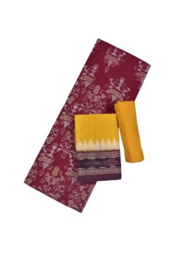 Red Colour Sambalpuri Handloom Cotton Dress Material