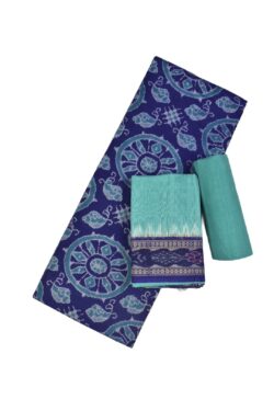 Blue Colour Chakra Design Sambalpuri cotton dress material