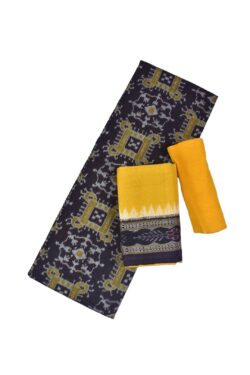 Coffe Colour Sambalpuri Handloom Cotton Dress Material