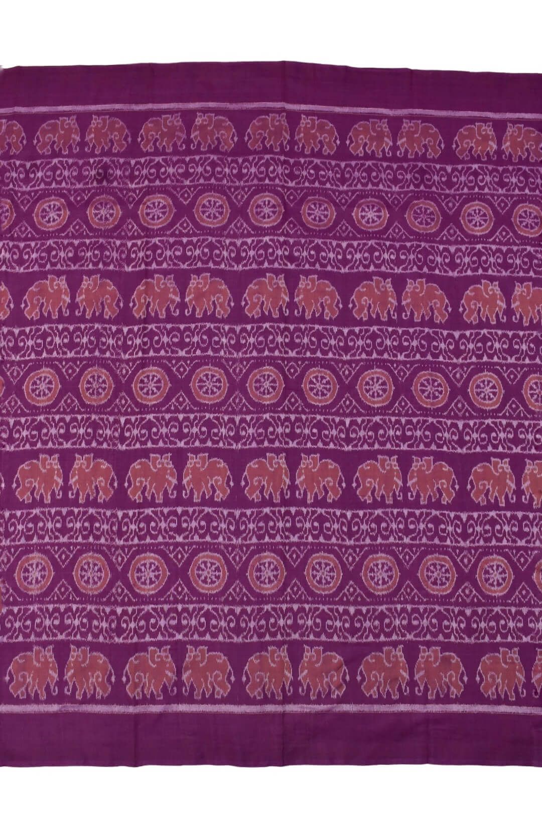 Pink Colour Elephant Design Sambalpuri Handloom Cotton Dress Material - Image 4