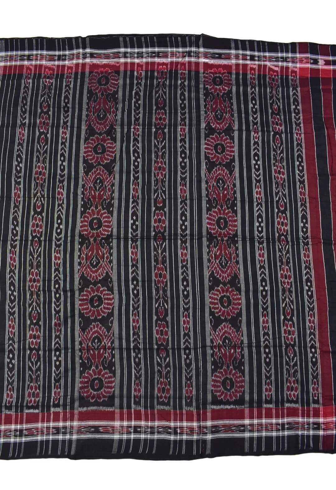 Hunter Green Colour Sambalpuri Handloom Mania Bandha Cotton Saree - Image 2