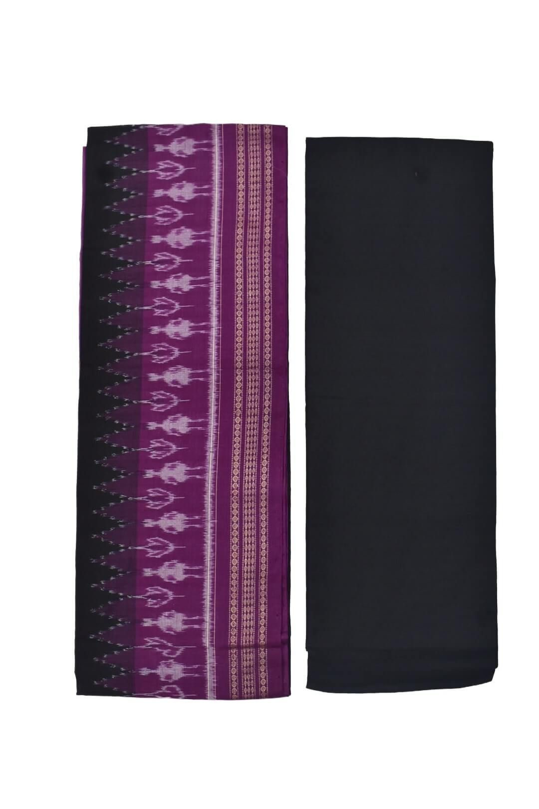 Pink Colour Elephant Design Sambalpuri Handloom Cotton Dress Material - Image 2