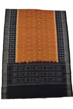 Golden-Black Sambalpuri Handloom Cotton Dupatta