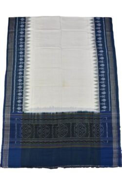 White-Sumati Sambalpuri Handloom Cotton Dupatta