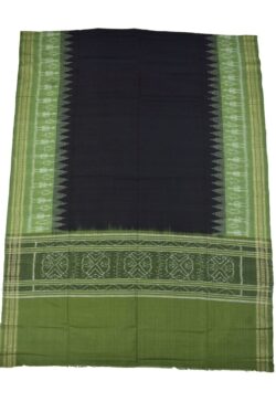 Black-Mahendi Sambalpuri Handloom Cotton Dupatta