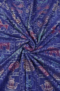 Blue Colour Nabakothi Design Sambalpuri Handloom Cotton Fabrics