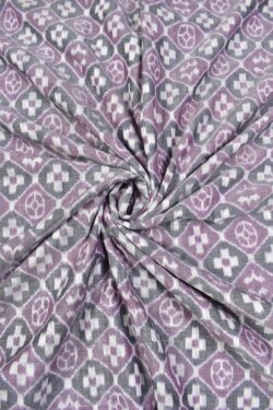 Lite Violet Colour Pasapali Design Sambalpuri Handloom Cotton Fabric