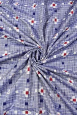 Lite Blue Colour Pasapali Design Sambalpuri Handloom Cotton Fabrics