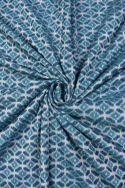 Rama Green Colour Sambalpuri Handloom Cotton Fabric