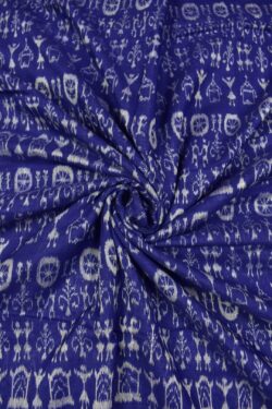 Blue Colour Tribal Design Sambalpuri Handloom Cotton Fabrics