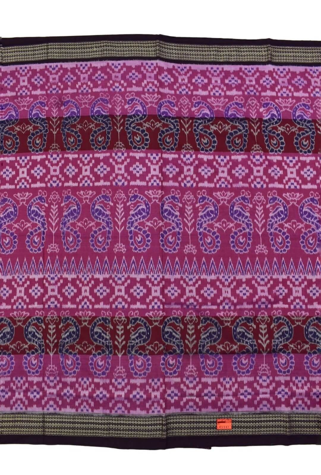 Pink Colour Sambalpuri Handloom Bandha Cotton Saree
