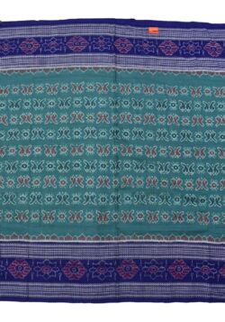 Green Colour Double Border Sambalpuri Handloom Bandha Cotton Saree