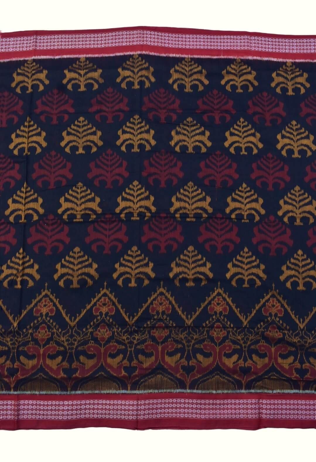 Black Colour Sambalpuri Handloom Bandha Cotton Saree