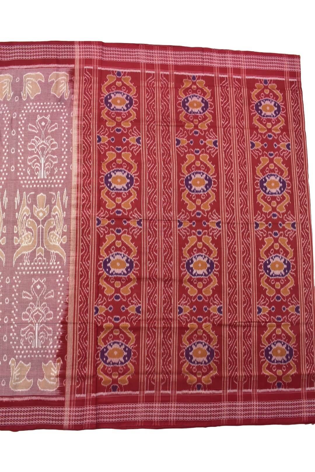 Lite Colour Sambalpuri Handloom Bandha Cotton Saree - Image 2