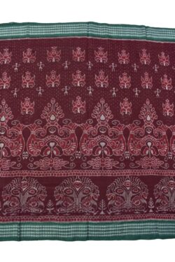 Maroon Colour Sambalpuri Handloom Cotton Bandha Saree