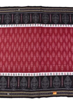 Red-Black Sambalpuri Handloom Mania Bandha Cotton Saree
