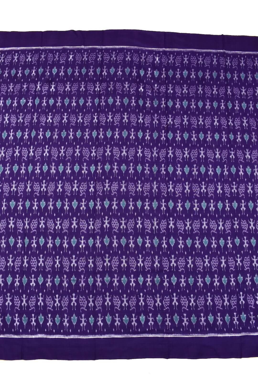Violet Colour Tribal Design Sambalpuri Handloom Cotton Dress Material - Image 4