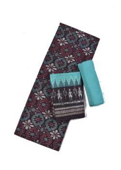 Coffe Colour Sambalpuri Handloom Cotton Dress Material