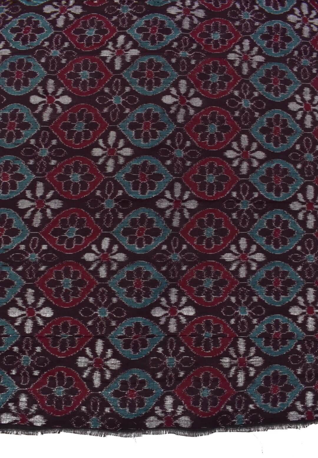 Coffe Colour Sambalpuri Handloom Cotton Dress Material - Image 5