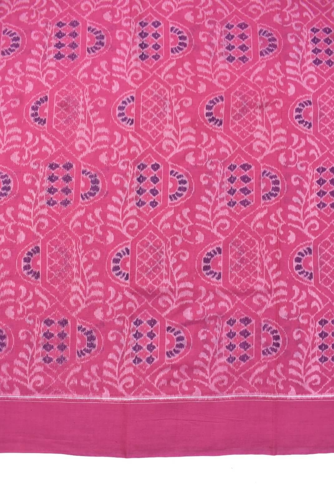Pink Colour Sambalpuri Handloom Cotton Dress Material - Image 5