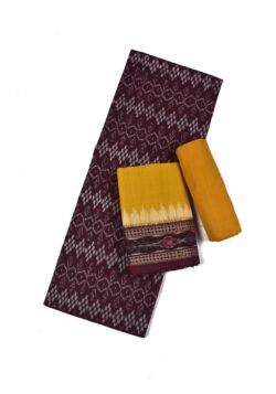Maroon Colour Sambalpuri Handloom Cotton Dress Material