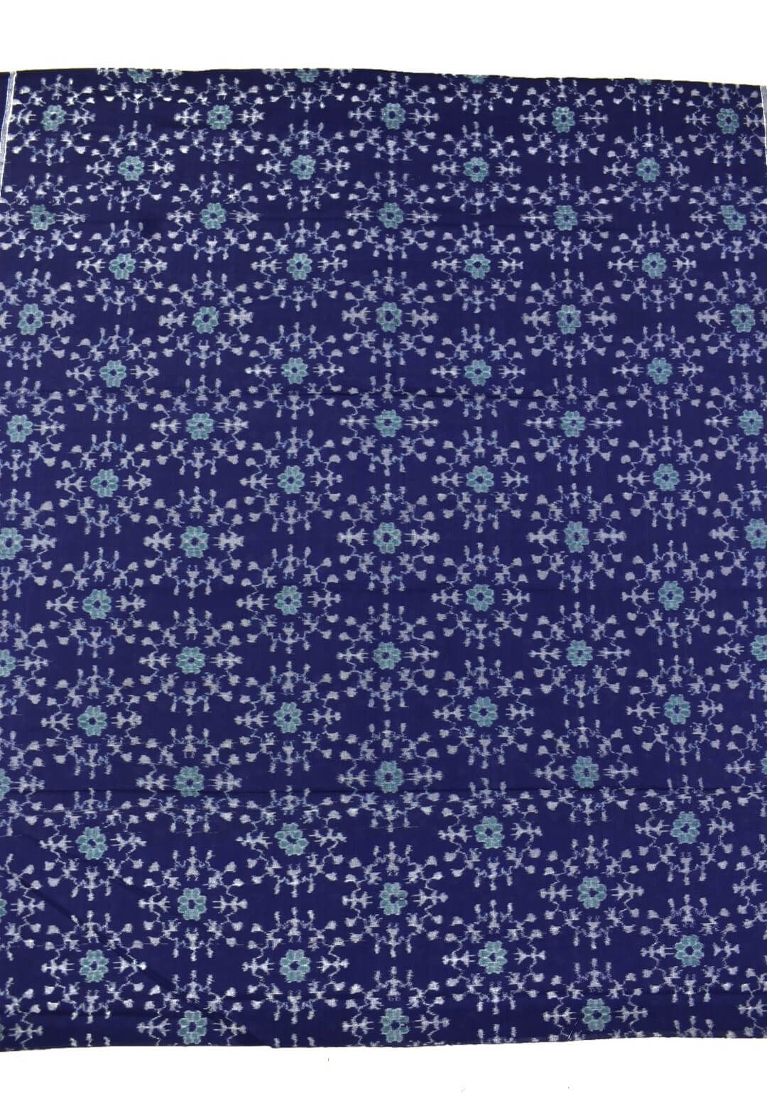 Blue Colour Tribal Design Sambalpuri Handloom Cotton Dress Material - Image 4