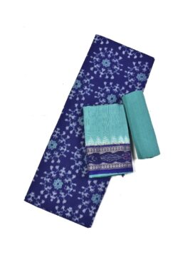 Blue Colour Tribal Design Sambalpuri Handloom Cotton Dress Material