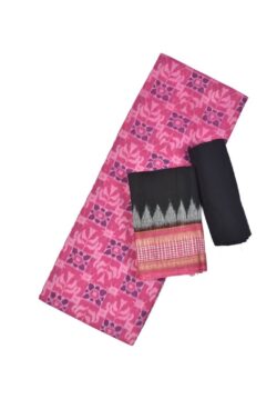 Pink Colour Sambalpuri Handloom Cotton Dress Material