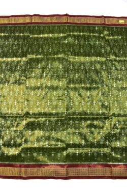 Mahendi Colour Tribal Design Sambalpuri Handloom Pue Full Tisse Bandha Silk Saree