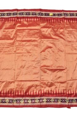 Coral Colour Pasapali Border Sambalpuri Handloom Bandha Silk Saree