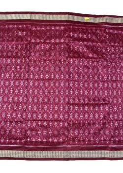 Pink Colour Tribal Design Sambalpuri Handloom Bandha Silk Saree