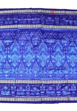 Sky Blue Colour Double Border Sambalpuri Handloom Bandha Silk Saree