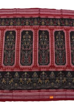Black-Red Sambalpuri Handloom Cotton Saree