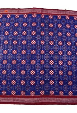 Blue Colour Pasapali Design Sambalpuri Handloom Cotton Saree