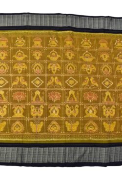 Yellow Colour Sambalpuri Handloom Bandha Cotton Saree