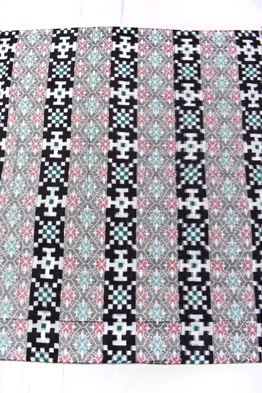 Gray Colour Pasapali Design Sambalpuri Handloom Cotton Fabric - Image 3