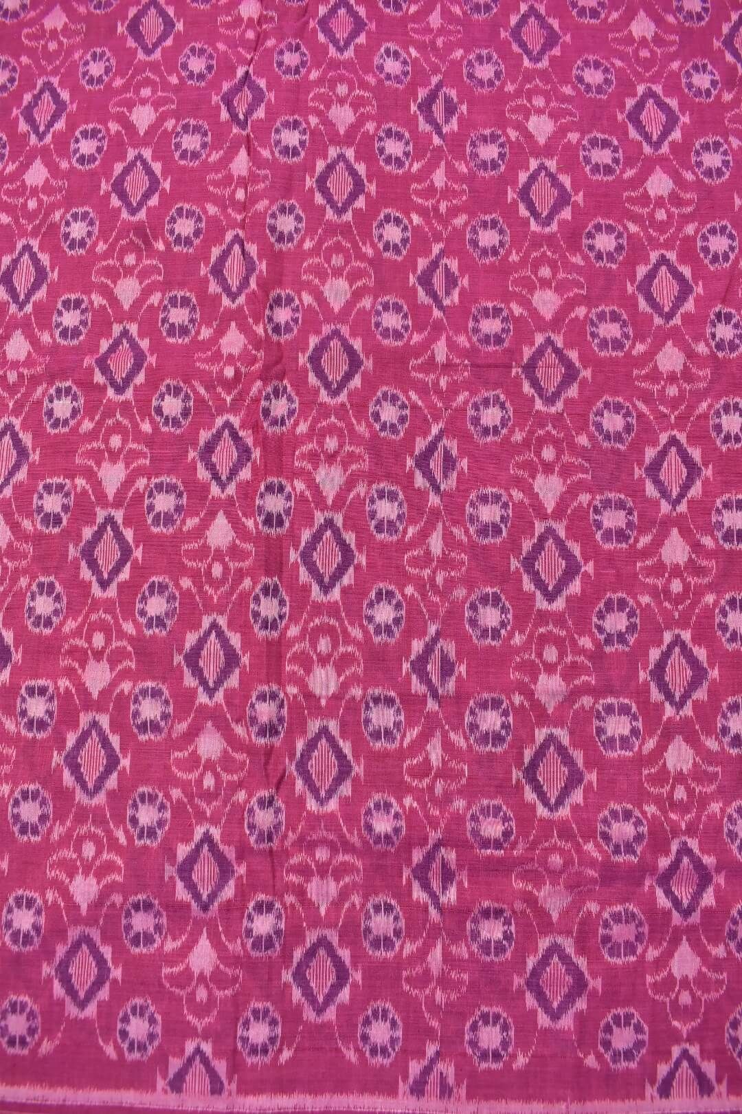 Pink Colour Sambalpuri Handloom Cotton Fabrics - Image 2