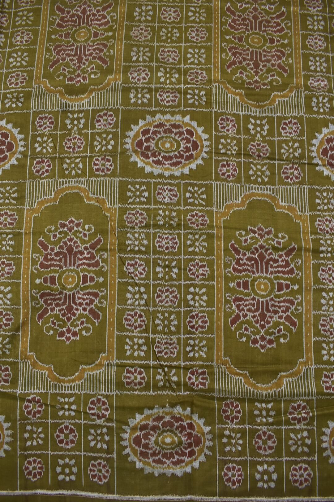 Mahendi Colour Sambalpuri Handloom Cotton Fabric - Image 2