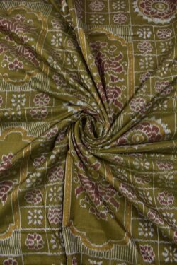 Mahendi Colour Sambalpuri Handloom Cotton Fabric