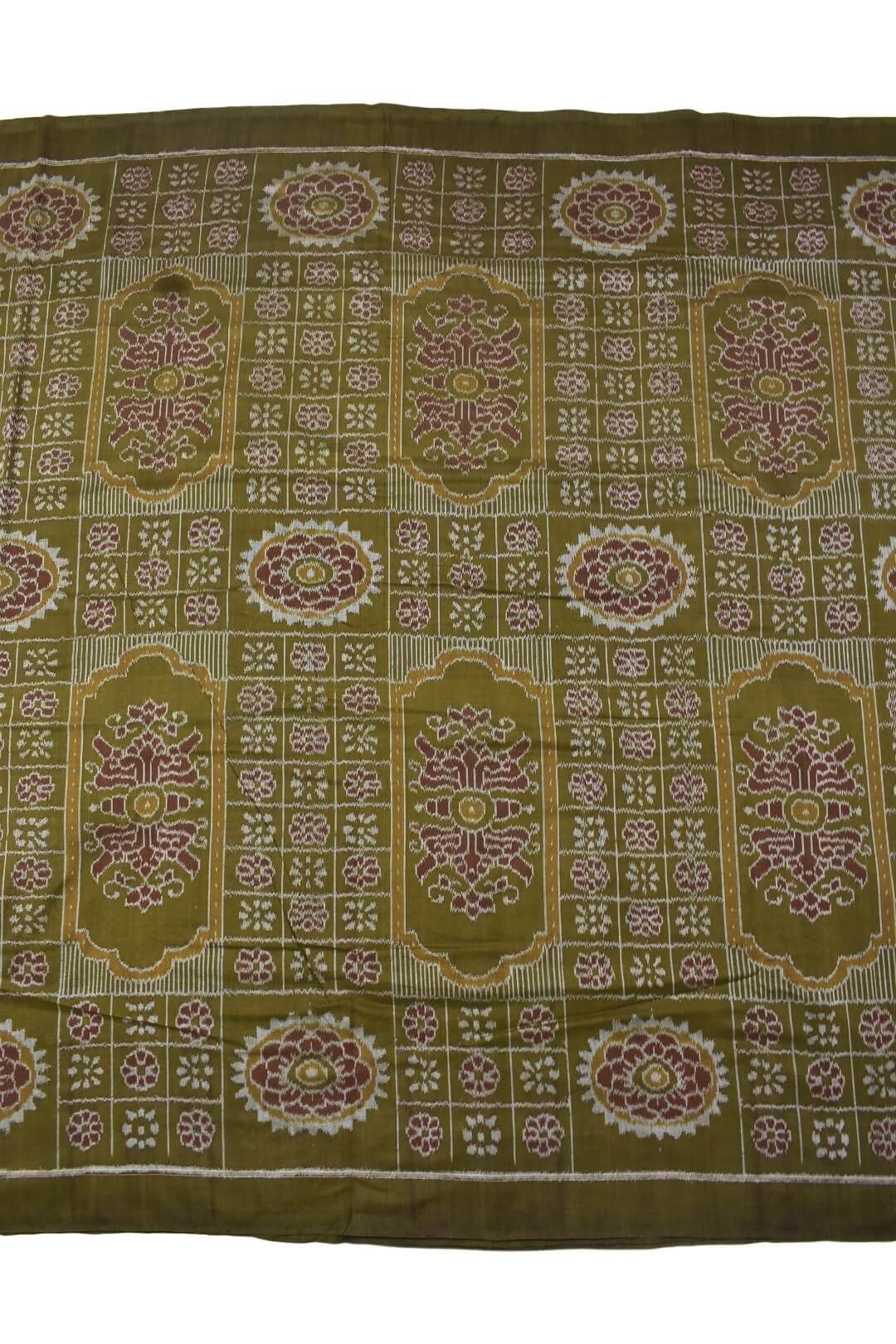 Mahendi Colour Sambalpuri Handloom Cotton Fabric - Image 3