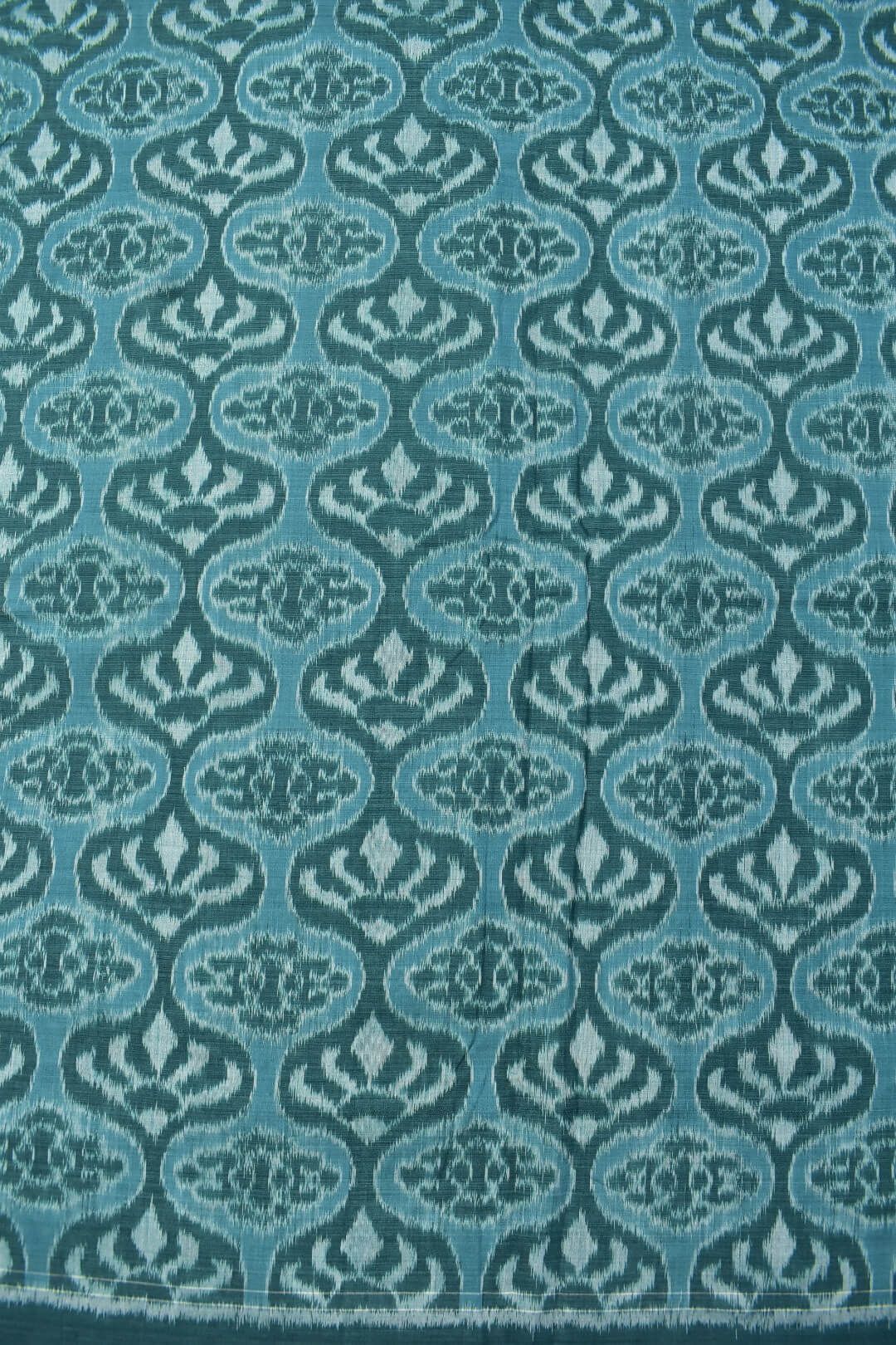 Sea Green Colour Sambalpuri Handloom Cotton Fabrics - Image 2