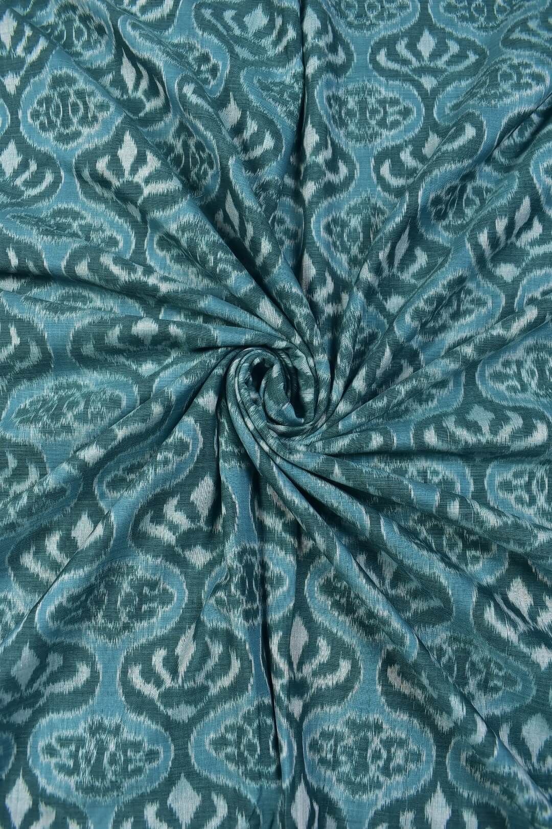 Sea Green Colour Sambalpuri Handloom Cotton Fabrics